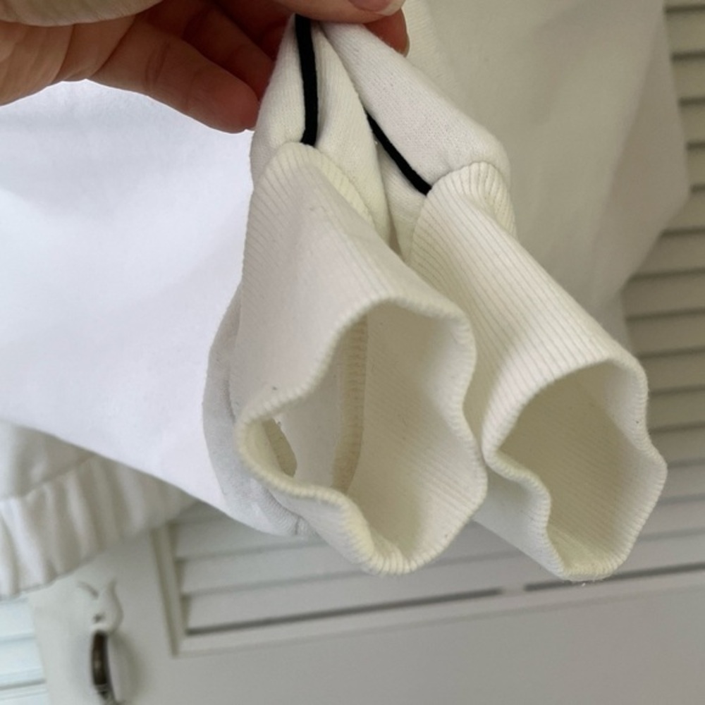 Lazy Sunday Cropped Quarter Zip Pullover Sweatshirt  White Sz Large - Picture 6 of 9